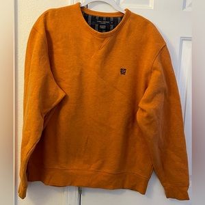 EUC DANIEL CREMIEUX ORANGE FLEECE LINED SWEATSHIRT. Size XL.